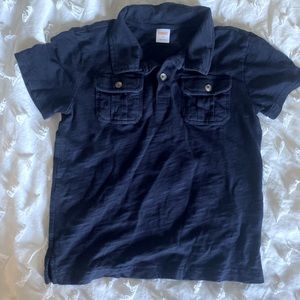 Navy short sleeved polo shirt by Gymboree, size 10